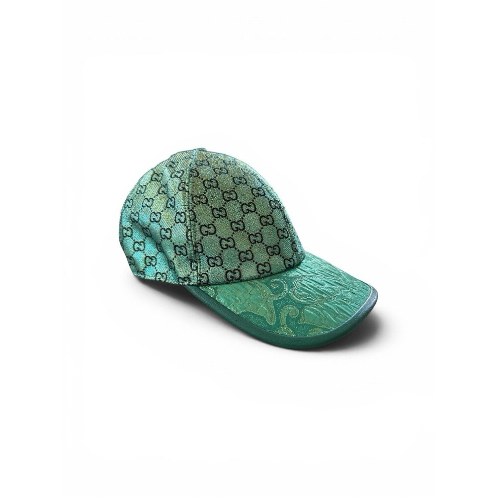Gucci GG Monogram Santa Barbara Leather Brim Baseball Cap Large